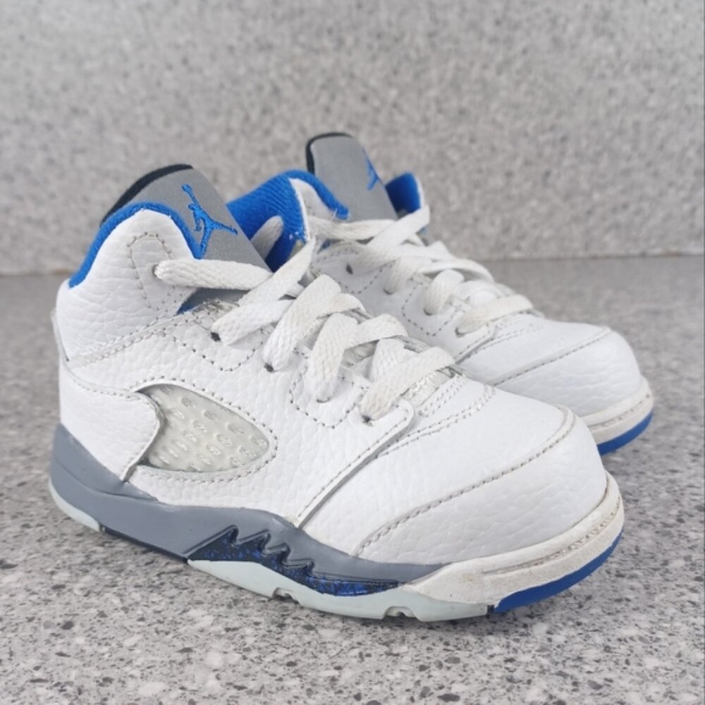 Nike Air Jordan 5 Retro Stealth White Toddler Sneakers Size 7C Shoes